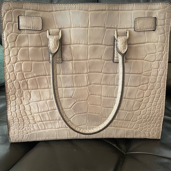 Michael Kors Crocodile-Embossed Leather Satchel with crossbody strap - Picture 5 of 7